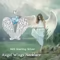 TOUPOP Sterling Silver Birthstone Angel Wings Necklace Pendant Gift-0-5