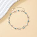 TOUPOP 925 Sterling Silver Natural Stone Layered Anklet Women's Jewelry Gift-0-3