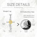 wholesale 925 Sterling Silver Cross with Yellow Gold Plated Sunflower and Cubic Zirconia Pendant Necklace for Women-0-1