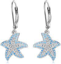 wholesale 925 Sterling Silver Cubic Zirconia Starfish Ocean Earrings for Women 12mm Summer Tropical Vacation Jewelry Gift-Starfish
