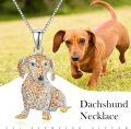 wholesale 925 Sterling Silver Dachshund CZ Pendant Necklace for Pet Lovers-0-4
