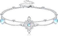 wholesale 925 Sterling Silver Celtic Knot Heart Bracelet - Witchy s for Women-Moonstone