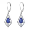 TOUPOP Sterling Silver Gemstone Teardrop Dangle Drop Earrings-0-0