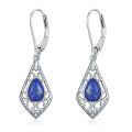 TOUPOP Sterling Silver Gemstone Teardrop Dangle Drop Earrings-0-0