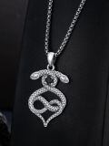 TOUPOP Sterling Silver Cubic Zirconia Snake Infinity Necklace 22"+2" Chain-0-4