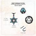 wholesale 925 Sterling Silver Turquoise Stone Star of David AA Sobriety Pendant Necklaces for Women Men Judaic Gift-0-3