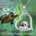 wholesale 925 Sterling Silver Love You Forever Penguin Heart Pendant Necklace Gift for Women-0-4