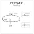 wholesale 925 Sterling Silver Sideways Cross Bracelet White Gold Plated Twisted Rope Chain Adjustable-0-4