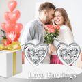 wholesale 925 Sterling Silver Heart-Shaped CZ Stud Earrings - G-H Color I2-I3 Clarity-0-3