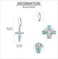 wholesale 925 Sterling Silver & Turquoise Stethoscope Cross Dangle Earrings for Medical Professionals-0-4
