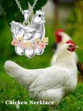 wholesale 925 Sterling Silver Colorful Crystal Rooster Pendant Necklace for Women Girls  45cm Chain Length-0-5
