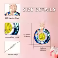 TOUPOP Sterling Silver Topaz Crystal Circle Pendant Necklace Gift for Mom-0-3