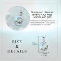 wholesale 925 Sterling Silver 925 Wolf Howling at the Moon Pendant Necklace with Blue Opal Stone for Women-0-5