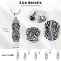 TOUPOP Sterling Silver Tree Of Life Cylinder Urn Pendant Necklace For Ashes Keepsake Memorial-0-4
