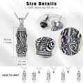 TOUPOP Sterling Silver Tree Of Life Cylinder Urn Pendant Necklace For Ashes Keepsake Memorial-0-4