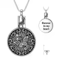 TOUPOP Stainless Steel & Stone Oxidation Butterfly Urn Necklace For Ashes-0-1