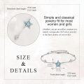 wholesale 925 Sterling Silver Blue Enamel Starfish Shell Charm Bracelet for Women Girls  7-8 Adjustable Length-0-3