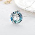 wholesale 925 Sterling Silver Blue Crystal Tree of Life Initial Necklace Family Letter Pendant Birthday Mother s Day Gifts for Her-0-58