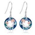 wholesale 925 Sterling Silver Blue Lotus Earrings-0-0