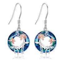 wholesale 925 Sterling Silver Blue Lotus Earrings-Lotus