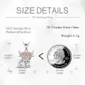 wholesale 925 Sterling Silver Flowered Highland Cow Charm Necklace Wholesale with Crystals and Chain 45cm Length-0-4