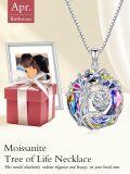wholesale S925 Sterling Silver Moissanite Tree of Life Necklace for Women, Eternal Love Crystal Heart Pendant Gift for Anniversary Birthday Wedding Valentine's Day Mother's Day-0-1