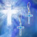 wholesale Sterling Silver Cross Leverback Dangle Drop Earrings for Women Men-0-22