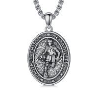 wholesale 925 Sterling Silver Sports Athlete Pendant Necklace - Protect This Athlete Charm Chain s for Men & Women-Basketball Necklace