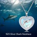 wholesale 925 Sterling Silver Shark Heart Celtic Knot Pendant Necklace for Women-0-5