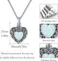 wholesale 925 Sterling Silver Heart Opal Cremation Jewelry Urn Necklace with Funnel and Chain for Women & Men-0-5