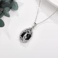 wholesale 925 Sterling Silver Tree Of Life Dog Memorial Black Onyx Pendant Necklace-0-4