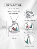 wholesale 925 Sterling Silver Heart Zircon Snowman Couple & Christmas Tree Pendant Necklace - 18'' Chain-0-4