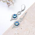 wholesale 925 Sterling Silver Rose Gold Plated Infinity Drop Earrings with Blue and Green Crystals-0-2