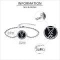 wholesale 925 Sterling Silver Black Pentagram Rune Charm Bracelet Norse Jewelry for Men Women-0-3