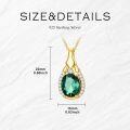wholesale Gold-Plated 925 Sterling Silver Teardrop Green Crystal Pendant Necklace-0-4