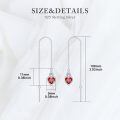 wholesale 925 Sterling Silver Celtic Knot Heart Threader Earrings w 12 Birthstones-0-4
