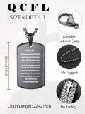 wholesale 925 Sterling Silver Black Stone Engraved Cross Dog Tag Pendant Necklaces for Men Gifts for Dad/Husband/Son-0-1