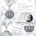 wholesale 925 Sterling Silver Triple Moon Goddess Pentagram Pendant Necklace with Chain 30-0-4
