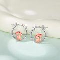 wholesale 925 Sterling Silver Mushroom Rabbit Hoop Earrings for Girls and Women Gift Idea-0-3
