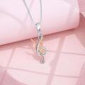 wholesale 925 Sterling Silver Rose Gold Plated Ballet Dancer Treble Clef Music Note Pendant Necklace-0-2