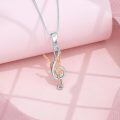 wholesale 925 Sterling Silver Rose Gold Plated Ballet Dancer with Treble Clef Musical Notes Pendant Necklace-0-2
