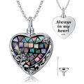 TOUPOP 925 Sterling Silver Abalone Shell Heart Locket Urn Necklace-0-0