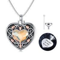 TOUPOP Gold Crystal Rose Flower Urn Necklace For Ashes Memorial Jewelry-undefined