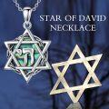 wholesale TOUPOP Star Of David Necklace Sterling Silver Chai Symbol Jewish Christian Jewelry Gifts With 18" Chain -0-2