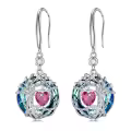 TOUPOP Sterling Silver Austrian Crystal Tree Of Life Birthstone Dangle Earrings-0-0