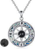 wholesale 925 Sterling Silver Celtic Knot Compass Pendant Necklace with Blue Crystal Gemstone - Graduation Friendship Talisman Travel s for Women and Girls-0-0