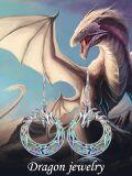wholesale TOUPOP Dragon Earrings Sterling Silver Dragon Dangle Drop Earrings Abalone Shell Celtic Dragon Jewelry Dragon Gifts Christmas Xmas Birthday Gifts For Her Women Mom Grandma -0-6