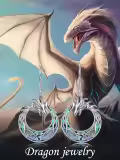 TOUPOP Sterling Silver Abalone Dragon Dangle Drop Earrings-0-6