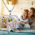 TOUPOP Sterling Silver Crystal Mom Infinity Heart Necklace-0-1