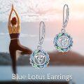 wholesale 925 Sterling Silver Abalone Shell Om Symbol Lotus Chakra Drop Earrings for Women-0-2